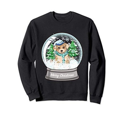 Dog Snow Globe Winter Cute Christmas Puppy Sweatshirtfrom JP
