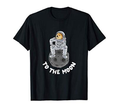Funny Internet Meme Moon Space Design Crypto Dogecoin Maglietta