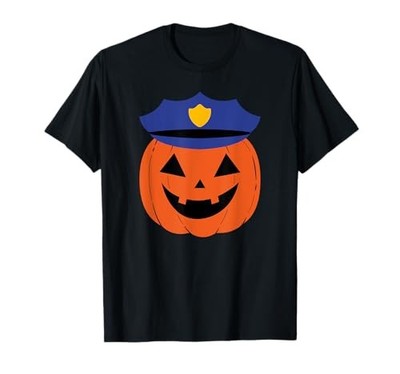 Kürbis Polizist Halloween Kostüm Geschenk Polizist T-Shirt von JP