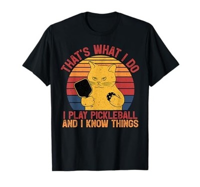 That's What I Do Cat Lovers Paddleball Player Pickleball T-Shirt from JP