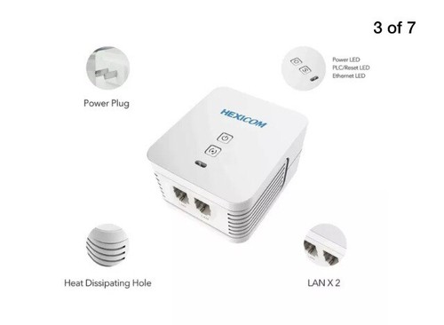 HEXICOM Av 200 Mbps Powerline Ethernet Adapter Wifi Kit Homeplug Bridge PLC...