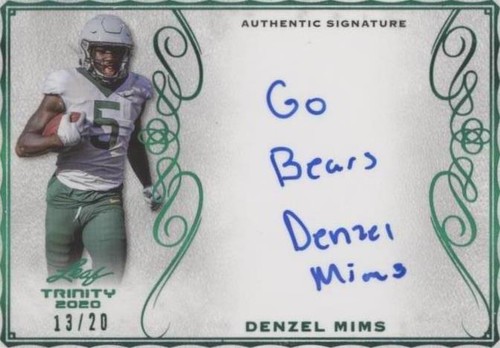 2020 Leaf Trinity Denzel Mims #A-DM1