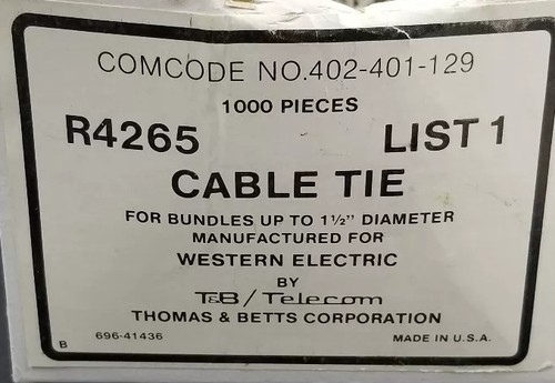 Thomas & Betts Vintage West. elec.R4265  Cable Tie, SS Lock, 7
