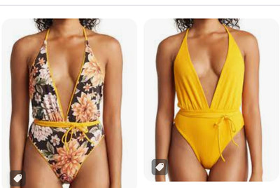 NWT MAAJI Honey Safari Reversible Plunge One-Piece Swimsuit M
