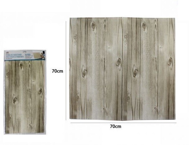 3D Piastrella Mattonella Adesivo da Parete Muro Pannello 70x70cm Legno Scuro dfh