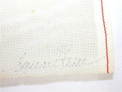 1987 Janice Gaynor Signed Square Floral Frame Handpainted Needlepoint Canvas