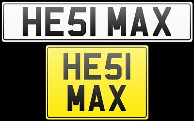 ☝️HE'S NO.1 MAX POWER MAXXY MAXI PRIVATE REGISTRATION NUMBER PLATE HE51 MAX