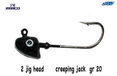 JIG HEAD TESTINA PIOMBATA CREEPING JACK BLACK 20 GR  3176020 ZEBCO SPINNING