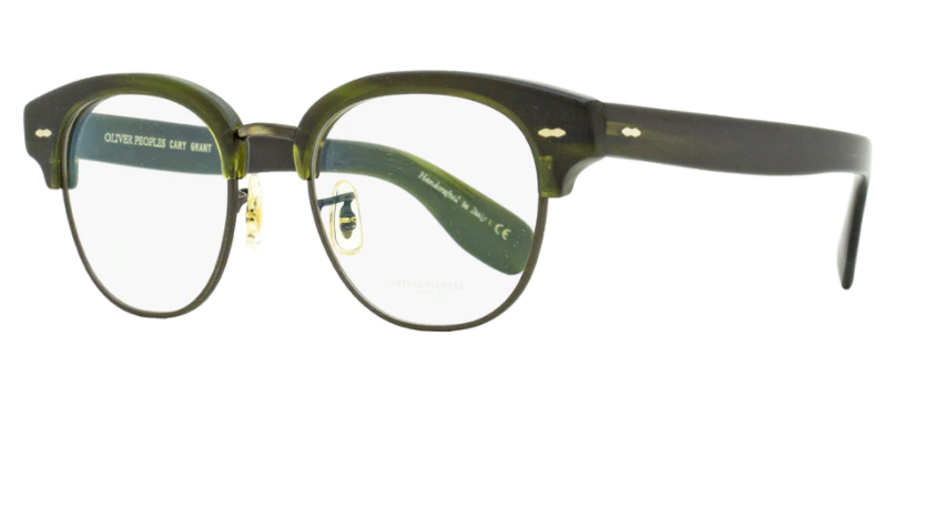 Pre-owned Oliver Peoples Cary Grant 2 Optical Frames In Emerald Bark Msrp$465 Great Gift In Clear