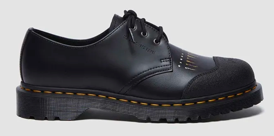 Pre-owned Dr. Martens' Dr. Martens 2024 Nine Inch Nails 1461 Backhand Leather Boots Mens Us 8 Uk 7 Eu41 In Black