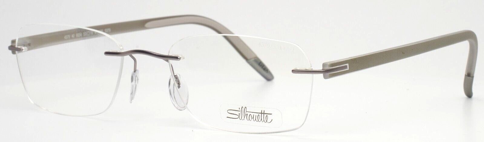 SILHOUETTE 4379 40 6054 5379 Creme Matte Mens Rectangle Eyeglasses 53-19-135