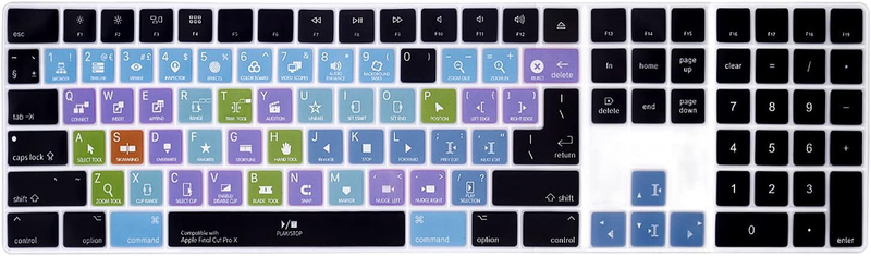 Final Cut Pro X Shortcuts EU US Layout Keyboard Cover Skin Ultra Thin with Numer