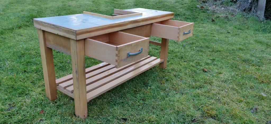 Camping Campervan Sink Unit With Two Drawers And Storage Space