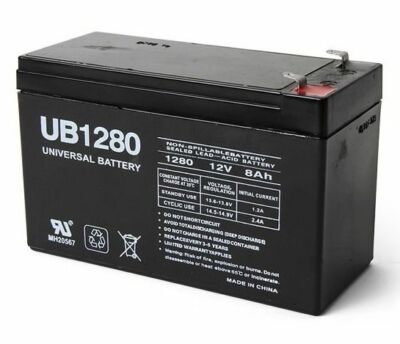 UPG UB1280F2 Battery - 12V 8AH SLA AGM F2 Spade Terminal