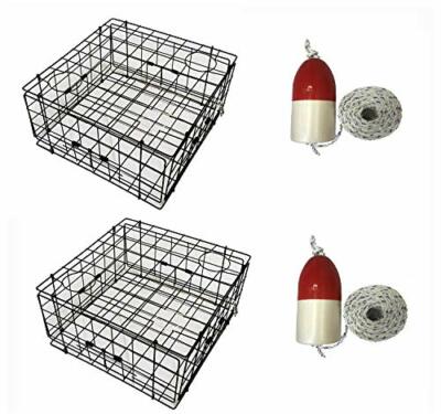 KUFA 2-Pack Vinyl Coated Crab Trap with Float and Rope Combo–(S60+FWM100) X2