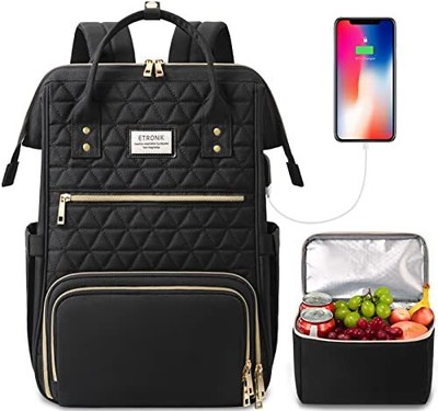 Lunch Backpack for Women 15.6in Laptop Backpack with USB Port Teacher Nurse W...