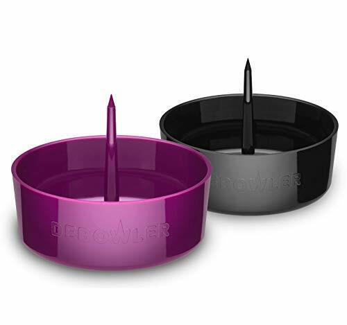 Debowler Ashtray w/ Cleaning Spike - 4" - Black & Purple - 2 pc. Bundle 