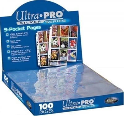 100 Ultra Pro Silver Series 9 Pocket Pages Protectors New Sealed