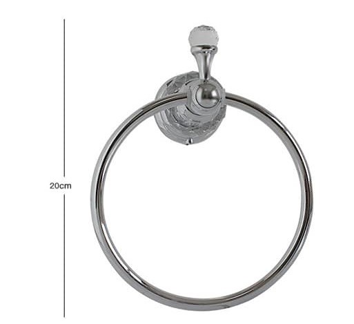 Anello Cerchio Porta Asciugamani Montaggio a Parete Bagno Crystal dfh