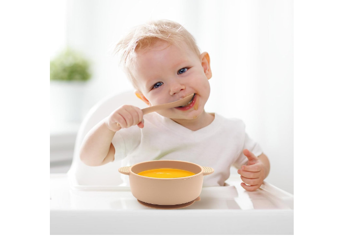 Babies Silicone Suction Food Bowl Soft Babies Kids Toddlers BPA Free Bowls 3 Pcs