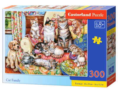 Puzzle 300 elementów. Kocia rodzina