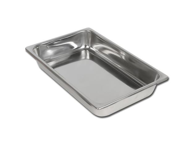 Vassoio Da Portata Fondo Acciaio Inox Rettangolare 36x27x4.8cm dfh