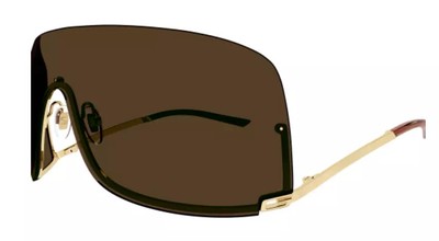 Pre-owned Gucci Gg1560s-002-99 Gold Sunglasses In Brown