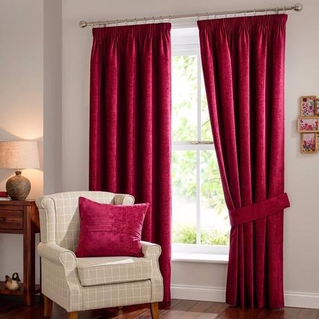 Curtains Ideas burgundy eyelet curtains : Chenille Eyelet Curtain - Cranberry, Burgundy, Dark Red, Maroon ...