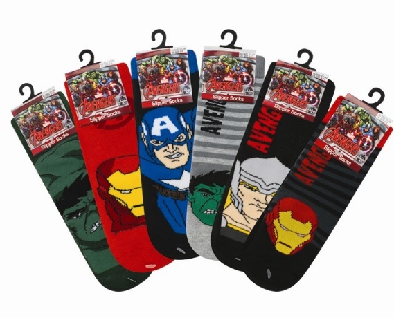 Hulk Multi Character Captain America Boys Slipper Socks with Iron Man