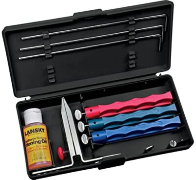 Standard Knife Sharpening System 3-Stone Ceramic Knife Sharpener Kit with Hon...