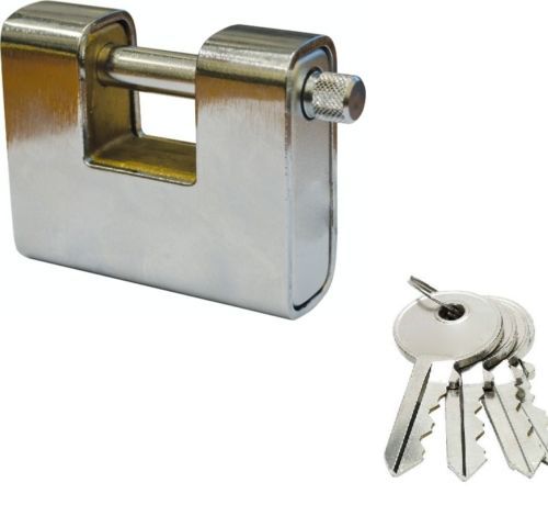 Lucchetto Antiscasso Catenaccio 90mm Corazzato Blindato 3 Chiavi Serranda moc