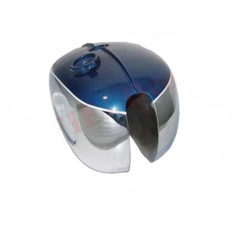 BSA A65 Blue Chrome Petrol Tank With Filler Cap & 2 Taps Us Specs 2 Gallon  