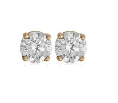 Pre-owned Your Own Diamond Solitaire Studs Earrings 0.70ct Round Diamond Prong Set 14kt Solid Yellow Gold In White