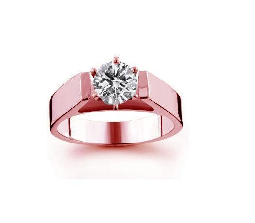 Solitaire Engagement Ring Round Diamond I1 J 0.45 Carat 14k Rose Gold Rs 6-8
