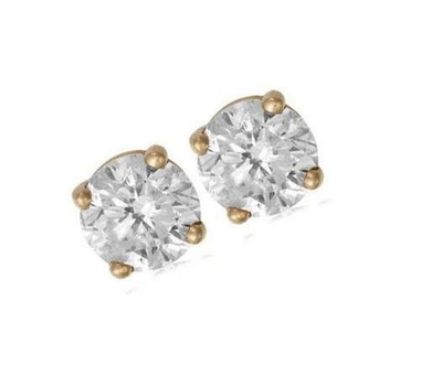 Pre-owned Your Own Diamond Solitaire Studs Earrings 0.70ct Round Diamond Prong Set 14kt Solid Yellow Gold In White