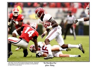 ALABAMA FOOTBALL VS GEORGA THE NEXT GREAT ONE RIDLEY MINI PRINT BY RIGGINS