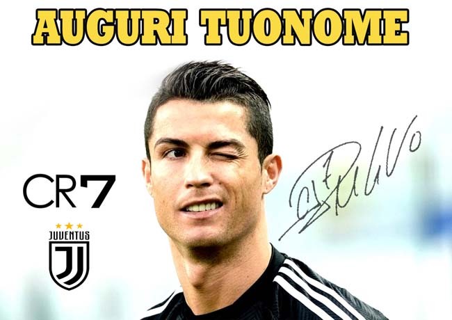 Cialda CRISTIANO RONALDO CR7 JUVENTUS Decorazione Torta Ostia o Zucchero NOME 3