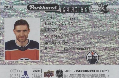 2018-19 Upper Deck Parkhurst - Leon Draisaitl #PA-21