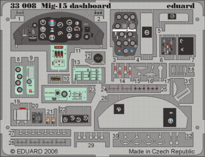 Eduard 1/32 MiG-15 Cockpit (Trumpeter) 33008