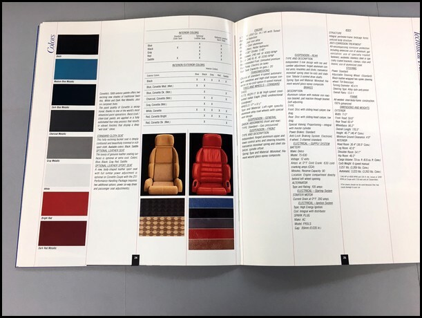 1989 Chevrolet Corvette 28-page Dealer Sales Brochure Catalog -  Chevy