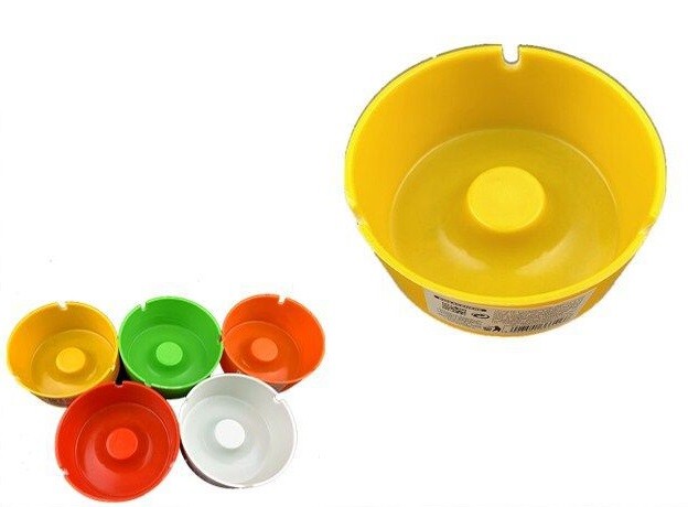 Set 12 Pz Posacenere Porta Cenere In Plastica Colorata Rotondo Fumatori dfh