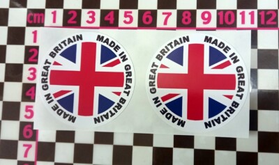 2 x 50mm Made in Great Britain Stickers - MG Austin Morris Rootes Jaguar Triumph