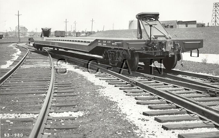 Original Vintage Large 1950s-60s Rr Advertising Rp- Train Emd Flatcar- Tracks