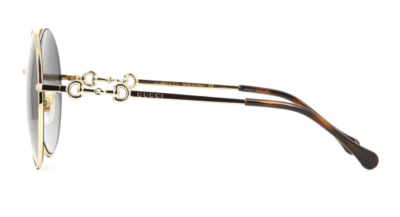 Pre-owned Gucci Shiny Endura Gold 59 Mm Gradient Women's Sunglasses Gg0878s-001 59 In Grey Gradient