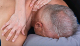 Seniors relaxing massage 