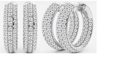 ARISTO VISTA Hoop Lab Grown Diamond Earrings For Women in 14KT White Gold