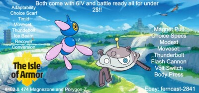 Pokemon Sword And Shield Shiny Magnezone and Porygon Z Bundle 6IV Battle Ready