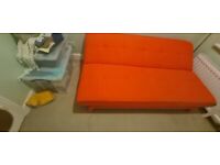 Made dot com Yoko Click Clack Sofa Bed, Atomic Orange