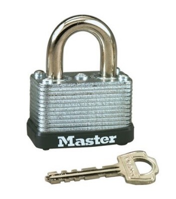 Padlock 2.1'' H X 1-1/2'' W Laminated Steel Warded Locking Keyed Alike Silver