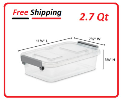Sterilite 2.7 Qt. Modular Latch Box Plastic, Titanium